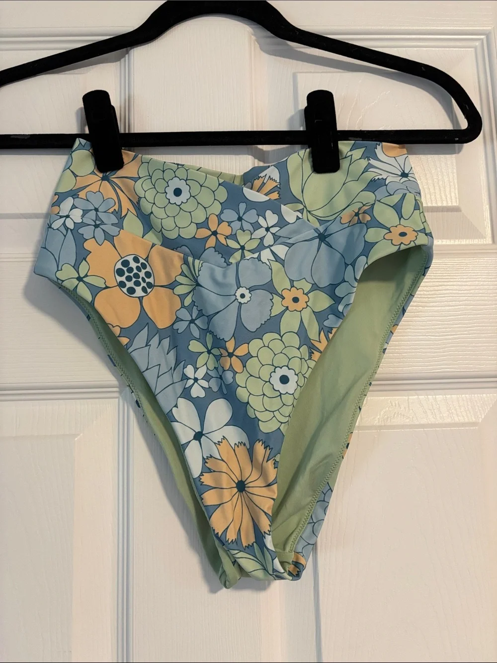 Aerie High-Waist Floral Swim Bottoms - Blue & Green
